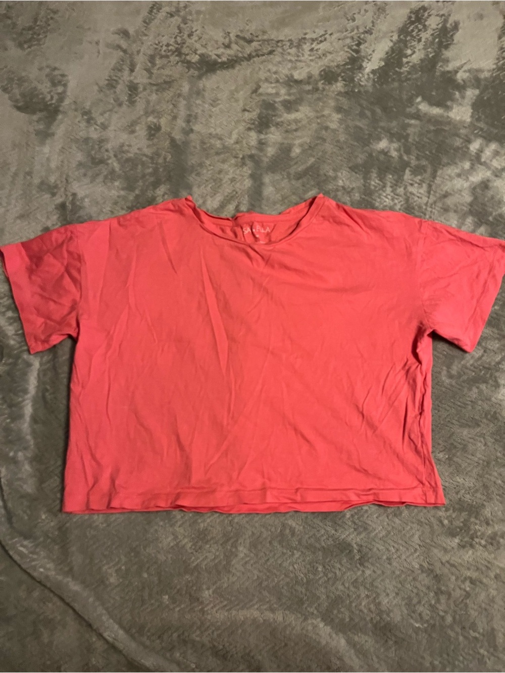 Boxy Coral Crop Tee for Women